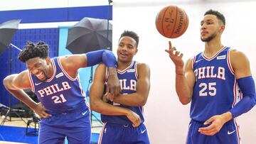 Joel Embiid, Markelle Fultz y Ben Simmons.