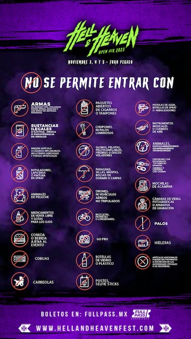 Hell And Heaven 2023: objetos permitidos y prohibidos para ingresar al festival