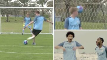 De Bruyne se lleva el pelotazo de su vida de un freestyler