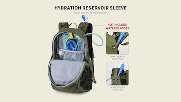 Mochila de senderismo impermeable disponible en Amazon.