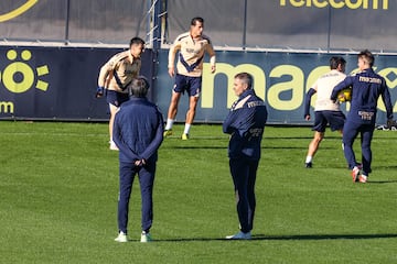 Gaizka Garitano en su primer entrenamiento el pasado lunes en la Ciudad Deportiva.