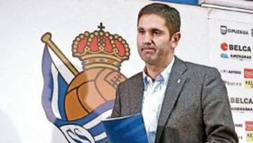 <b>COMPARECENCIA. </b>Juan Larzabal habló ante los medios sobre diversos aspectos de la Real.