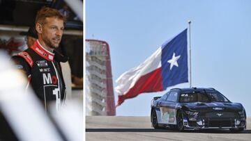 Jenson Button, con su Ford en la carrera de la Nascar en Austin.