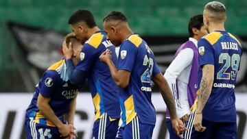 Belo Horizonte (Brazil), 20/07/2021.- Boca Juniors&#039; players react during the penalty shootout, during the round of 16 Copa Libertadores 2021 soccer match between Atletico Mineiro and Boca Juniors at the Mineirao Stadium in Belo Horizonte, Brazil, 20 July 2021. (Brasil) EFE/EPA/Bruna Prado / POOL