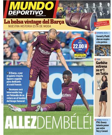 Portada de 'Mundo Deportivo' del martes, 19 de septiembre de 2017.