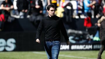 Iraola, durante un partido en Vallecas.