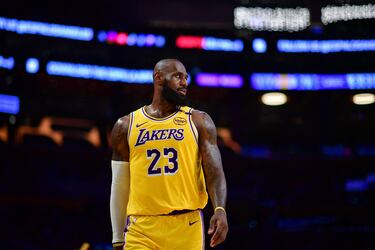 LeBron James durante el partido de NBA entre los Los Angeles Lakers y los New York Knicks.