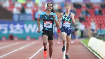 El atleta español Mohamed Katir se impone en la prueba de los 3000 durante la prueba de la Diamond League en Gateshead.