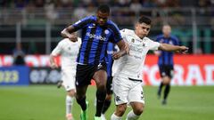 Kevin Agudelo en partido de Spezia ante Inter en Serie A.