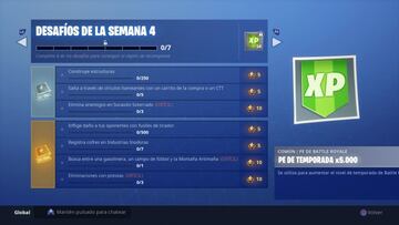 Estos son los desaf&iacute;os de la Semana 4 de la Temporada 5 de Fortnite Battle Royale