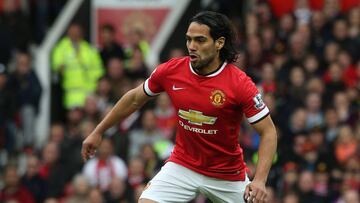 Falcao García durante un partido con el Manchester United.