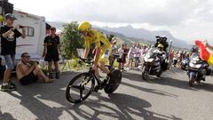 Chris Froome durante una contrarreloj del Tour de Francia 2016.