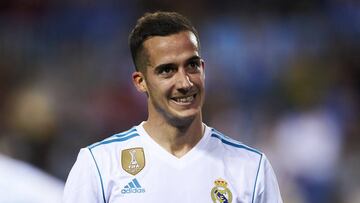 MALAGA, SPAIN - APRIL 15: Lucas Vazquez of Real Madrid reacts during the La Liga match between Malaga CF and Real Madrid CF at Estadio La Rosaleda on April 15, 2018 in Malaga, Spain. (Photo by Aitor Alcalde/Getty Images)