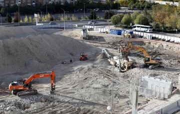 Así se encuentra el estado de las obras del Vicente Calderón a 5 de noviembre. La M-30 desviará su trazado.