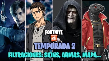 fortnite capitulo 4 temporada 2 filtraciones leaks skins armas mapa pase batalla