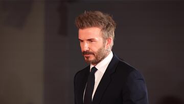 Manchester (United Kingdom), 08/05/2024.- David Beckham arrives for the world premiere of the three part documentary series 99 at Printworks in Manchester, Britain, 09 May 2024. The documentary series tells the story of the year Manchester United won the treble and will premiere on Prime Video globally on 17 May 2024. It follows the story through untold stories from inside the team during which the team won the Premier League, FA Cup and UEFA Champions League across 10 days in 1999. (Liga de Campeones, Reino Unido) EFE/EPA/ADAM VAUGHAN
