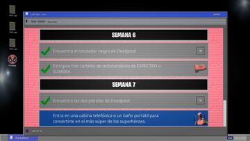 Desaf&iacute;os de Deadpool - Semana 7