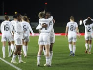 18/02/26 PARTIDO FUTBOL FEMENINO
WOMENS CHAMPIONS LEAGUE PALYOFF VUELTA
REAL MADRID - PARIS FC
PRIMER GOL NAOMIE FELLER 1-0 ALEGRIA