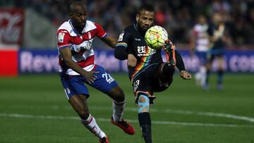 Bebé, del Rayo Vallecano, durante el último partido del Rayo en Granada.