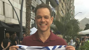 Matt Damon, con la camiseta del Tenerife.