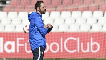 Pablo Machín, en un entrenamiento.
