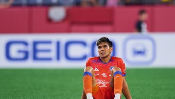 Luis Sanchez of Mazatlan during the match between New England Revolution and Mazatlan FC as part of Group I of the 2024 Leagues Cup at Gillette Stadium on July 27, 2024 in Foxborough, Massachusetts, United States.