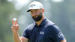 AUGUSTA, GEORGIA - APRIL 06: Jon Rahm of Spain reacts to a putt during the first round of the 2023 Masters Tournament at Augusta National Golf Club on April 06, 2023 in Augusta, Georgia.   Andrew Redington/Getty Images/AFP (Photo by Andrew Redington / GETTY IMAGES NORTH AMERICA / Getty Images via AFP)