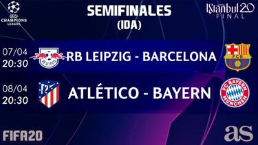 Simulación en directo del Leipzig - Barcelona de semifinales de la Champions League virtual