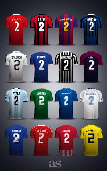 Los 16 legendarios futbolistas con el dorsal '2'; ¿Cuál es tu favorito?