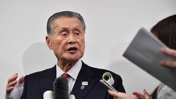 Tokyo 2020 president Yoshiro Mori attends a press conference in Tokyo on March 4, 2020. (Photo by Philip FONG / AFP)