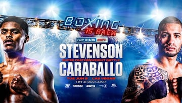 Shakur Stevenson y Félix Caraballo en el cartel promocional de su pelea.