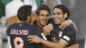 Falcao celebra su gol.