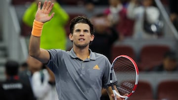 Thiem celebra su triunfo en Pekín sobre Murray.
