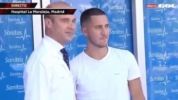 Hazard arrives in Madrid, passes his medical