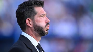 Benjamin Mora head coach of Queretaro during the 8th round match between Queretaro and Monterrey as part of the Liga BBVA MX, Torneo Apertura 2025 at La Corregidora Stadium, on September 14, 2025 in Santiago de Queretaro, Mexico.
