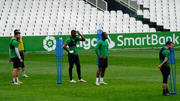 Baturina, Gassama, Cedric y Matheus, los cuatro delanteros del Racing, en El Sardinero.