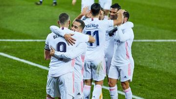 Karim Benzema of Real Madrid CF celebrating his goal during the Spanish league, La Liga Santander, football match played between Deportivo Alaves and Real Madrid CF at Mendizorroza stadium on January 23, 2021 in Vitoria, Spain.
AFP7
23/01/2021 ONLY FOR