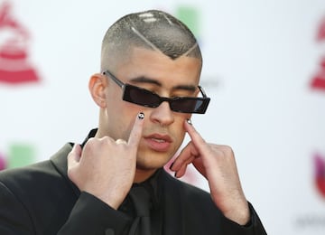 Bad Bunny durante la 19º ceremonia anual de los Premios Grammy Latinos en el MGM Grand Garden Arena en Las Vegas.