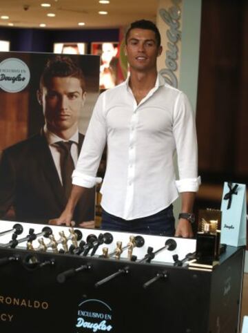 The Portuguese player at a promotional event in Madrid today.