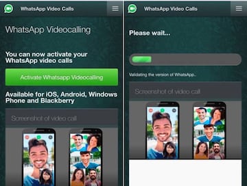 Pantalla del timo de las videollamadas de WhatsApp