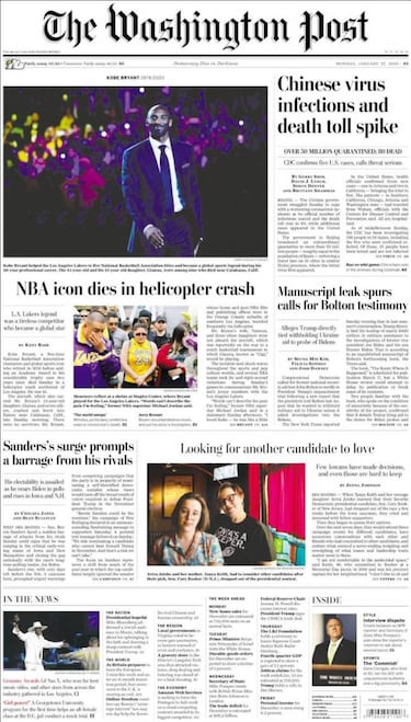 Los medios se vuelcan por la muerte de Kobe Bryant