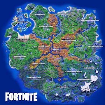 Mapa de la Temporada 6 de Fortnite Cap&iacute;tulo 2