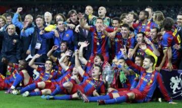 28 mayo 2011. El Barcelona gan¨® la cuarta Champions League de su historia tras vencer al Manchester United (3-1) en la final de Wembley.