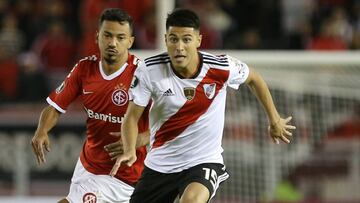 Exequiel Palacios, con River ante Internacional. Es objetivo del Madrid.