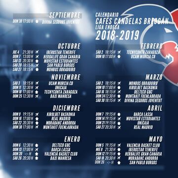 Los calendarios de los equipos de la ACB en imágenes