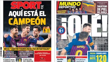 Portadas de los diarios Sport y Mundo Deportivo del d&iacute;a 31 de enero de 2019.