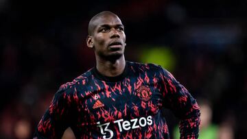 MANCHESTER, UNITED KINGDOM - MARCH 15:  Paul Pogba of Manchester United 
 during the UEFA Champions League  match between Manchester United v Atletico Madrid at the Old Trafford on March 15, 2022 in Manchester United Kingdom (Photo by David S. Bustamante/Soccrates/Getty Images)