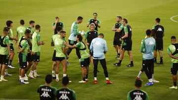 Pellegrini, en un entrenamiento reciente.