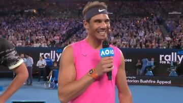 El detallazo de Nadal para luchar contra los incendios en Australia: el pabellón casi se cae