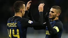 Mauro Emanuel Icardi celebra un gol con Perisic en 2016